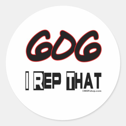 Ik herhaal dat 606 netnummer ronde sticker (Voorkant)