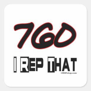 Ik herhaal dat 760 netnummer vierkante sticker