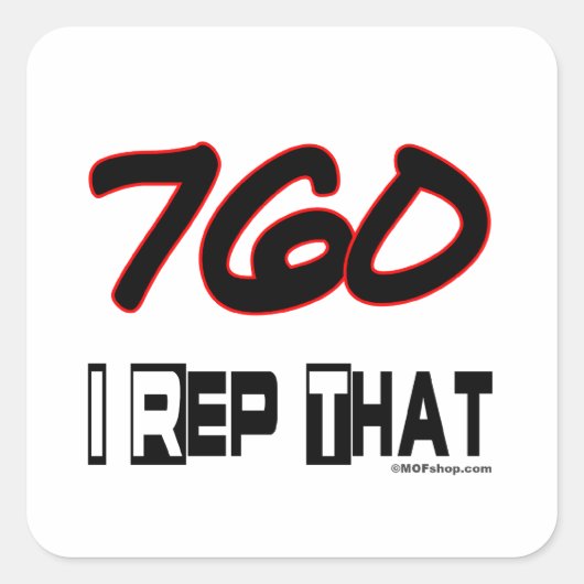 Ik herhaal dat 760 netnummer vierkante sticker (Voorkant)
