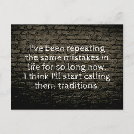 Ik herhaal dezelfde fouten grap briefkaart (Voorkant)