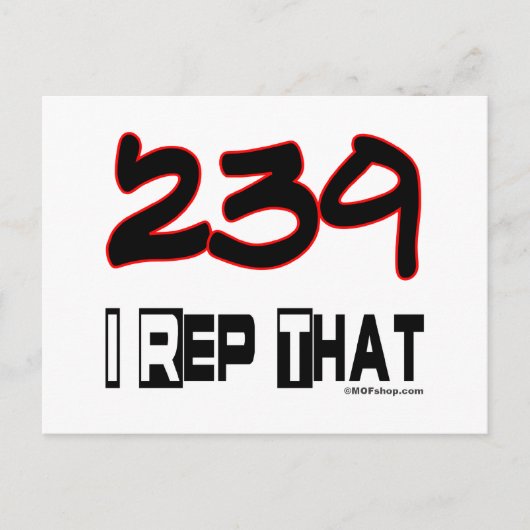 Ik herhaal die 239-gebiedscode briefkaart (Voorkant)