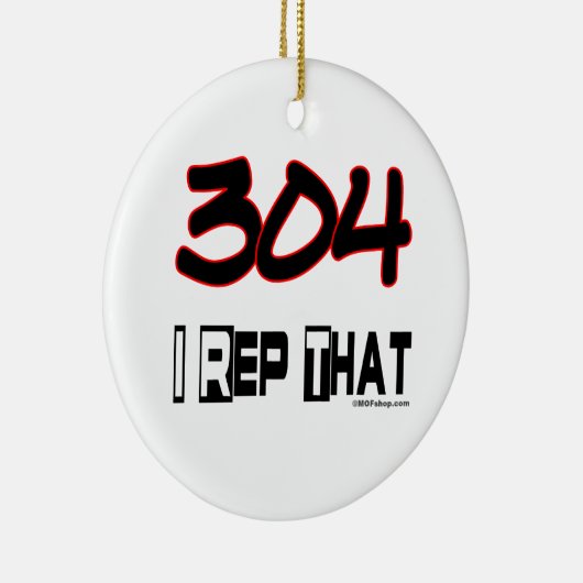 Ik herhaal die 304-gebiedscode keramisch ornament (Rechts)