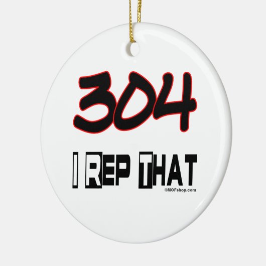 Ik herhaal die 304-gebiedscode keramisch ornament (Links)