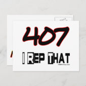 Ik herhaal die 407-gebiedscode briefkaart (Voorkant / Achterkant)