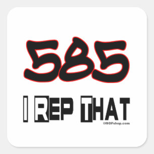 Ik herhaal die 585-gebiedscode vierkante sticker