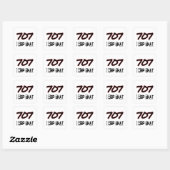 Ik herhaal die 707-gebiedscode vierkante sticker (Vel)