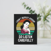 Ik herhaal Gossip niet zo goed luisteren Briefkaart (Staand voorkant)