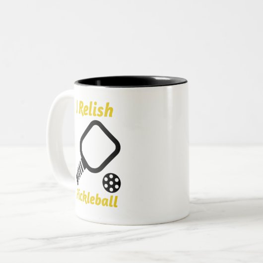 Ik herhaal Pickleball Coffee-Mok Tweekleurige Koffiemok (Voorkant links)