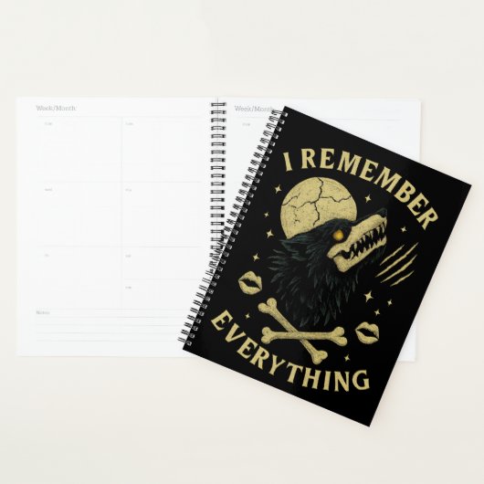 Ik herinner me alles van Gothic Wolf Planner (Display)