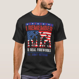 Ik herinner me de echte Vuurwerk Patriottische Vet T-shirt