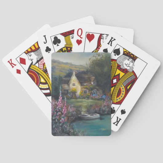 "Ik herinner me" Engels cottage Pokerkaarten (Achterkant)