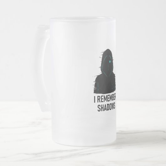 Ik herinner me Shadows - Glitched Hooded Figure De Matglas Bierpul (Voorkant links)