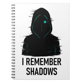 Ik herinner me Shadows - Glitched Hooded Figure De Notitieboek