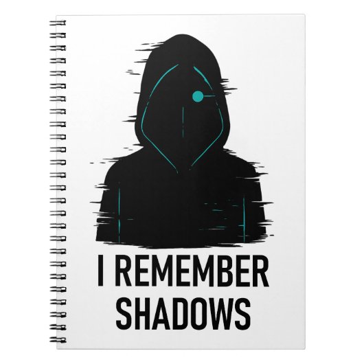 Ik herinner me Shadows - Glitched Hooded Figure De Notitieboek (Voorkant)