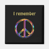 "Ik herinner me" Tekst met Vredessymbool Magneet (Voorkant)