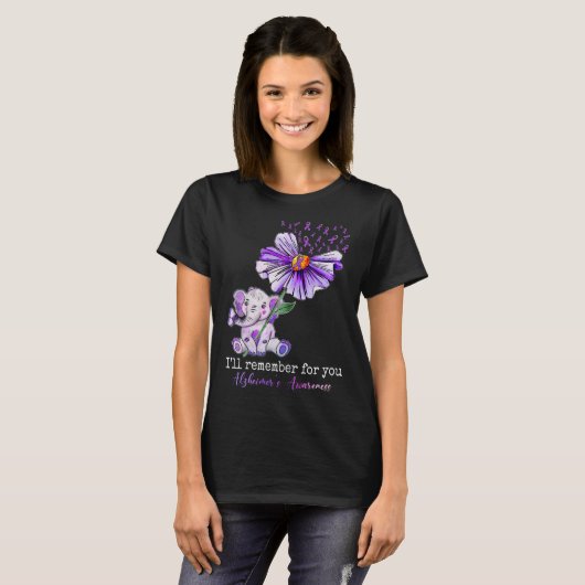 Ik herinner me voor je Alzheimer's Awareness Cute  T-shirt (Voorkant volledig)