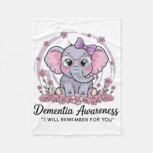 Ik herinner me voor jou Schattige Olifant Dementie Fleece Deken