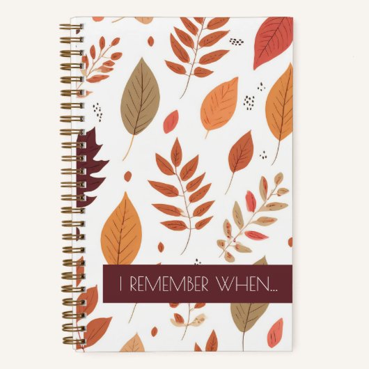 "Ik herinner me wanneer" gepersonaliseerd geheugen Notitieboek (Voorkant)