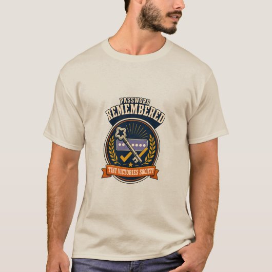 Ik herinnerde me het wachtwoord Retro Tech Humor B T-shirt (Voorkant)