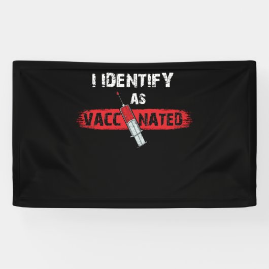 Ik herken als gevaccineerd, politiek correct spandoek (Horizontaal)