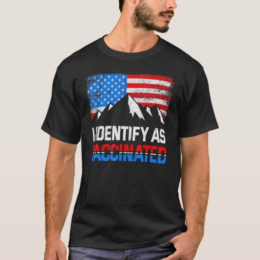 Ik herken als gevaccineerde Amerikaanse vlag 4 T-shirt (Voorkant)