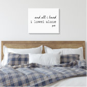 Ik hield alleen van Edgar Allan Poe Quote Canvas Afdruk (Insitu (Slaapkamer))