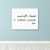 Ik hield alleen van Edgar Allan Poe Quote Canvas Afdruk (Insitu (Houten vloer))