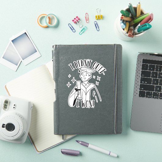 Ik Hield Niet Op, Ik Won Inspirerende Afstuderen Sticker (iPad Cover)