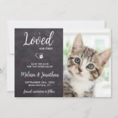 Ik hield van haar eerste aangepaste foto Rustic Pe Save The Date (Voorkant)