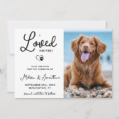 Ik hield van haar eerste aangepaste foto-weddensch save the date (Voorkant)