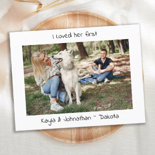 Ik hield van haar eerste - een eenvoudige moderne aankondigingskaart