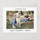 Ik hield van haar eerste - een eenvoudige moderne  aankondigingskaart (Voorkant)