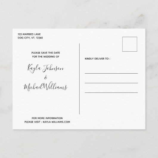 Ik hield van haar eerste, elegante moderne hondenw aankondigingskaart (Achterkant)