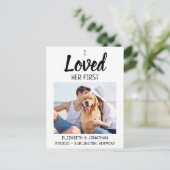 Ik hield van haar eerste foto-hondenweddenschap, s aankondigingskaart (Staand voorkant)