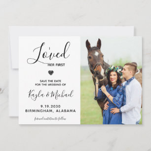 Ik hield van haar eerste foto Modern Photo Paard W Save The Date