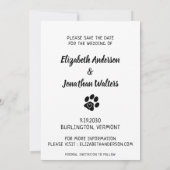 Ik hield van haar eerste foto-weddenschap-hond save the date (Achterkant)