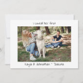 Ik hield van haar eerste - moderne, eenvoudige hon save the date (Voorkant)