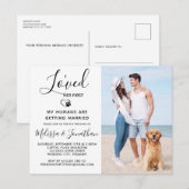 Ik hield van haar eerste moderne foto-hondenwedden uitnodiging briefkaart (Voorkant / Achterkant)