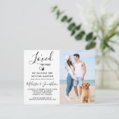 Ik hield van haar eerste moderne foto-hondenwedden uitnodiging briefkaart (Staand voorkant)