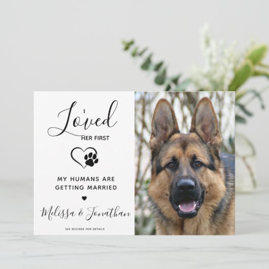 Ik hield van haar eerste moderne QR-code Pet Dog W Kaart (Staand voorkant)