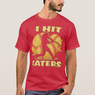 Ik hit TATERS Honkbal Softbal Home Run Dinger Fun T-shirt