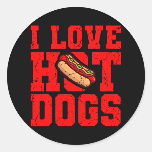 IK HOE HOT HET HOND-HOND-Eattest Ronde Sticker (Voorkant)