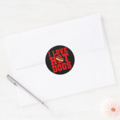 IK HOE HOT HET HOND-HOND-Eattest Ronde Sticker (Envelop)
