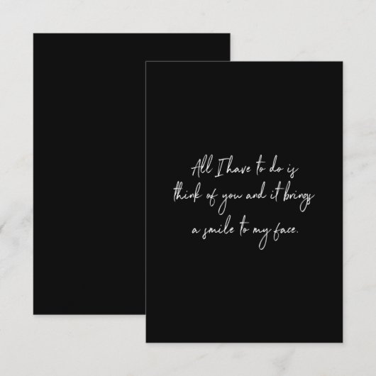 ik hoef alleen maar aan jou te denken en het breng bedankkaart (Voorkant / Achterkant)