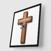 "IK HOEF GOD"-KROSS VIERKANTE KLOK (Hoek)