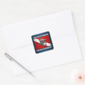 "Ik hoef je alleen maar te overzwemmen!" Vierkante Sticker (Envelop)