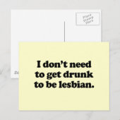Ik hoef niet drink te worden om lesbisch te zijn briefkaart (Voorkant / Achterkant)
