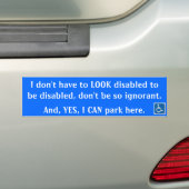 Ik hoef niet gehandicapt te zien... bumpersticker (Op auto)