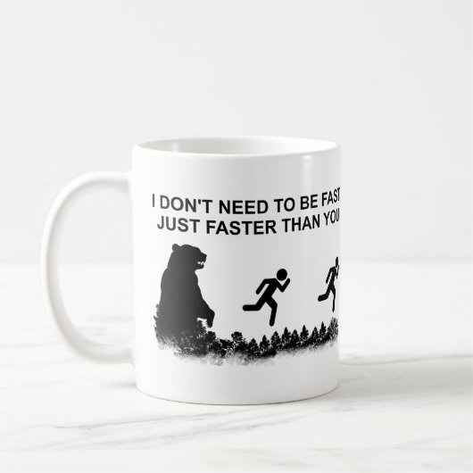 Ik hoef niet snel te zijn (grizzly) koffiemok (Links)