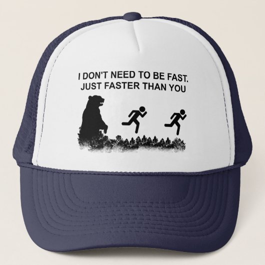 Ik hoef niet snel te zijn (grizzly) trucker pet (Voorkant)